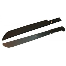 18" Mid Size Hunting Machete with Sheath All Black