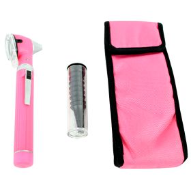 Fiber Optic Otoscope Mini Pocket Pink Medical Ent Diagnostic Set