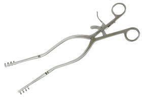 12" Beckman-Weitlaner Retractor 3X4 Prong Hinged Blunt