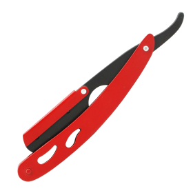 Professional Red & Black Barbar Salon Straight Cut Throat Shaving Razor With 10 Blades