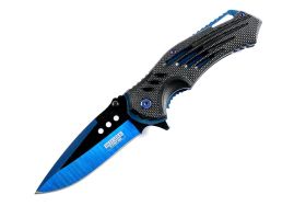 Defender-Xtreme Blue 8.75"  Spring Assisted Tactical Folding Knife 3CR13 Steel