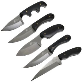 TheBoneEdge Mini Knife Set of 6 Pc Full Tang Wood Handle 3CR13 Steel  With Case