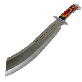 Hunt-Down 18.5" Full Tang Hunting Machete Stainless Steel Multi-Color Wood Handle