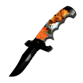 Defender-Xtreme 9" Hunting Fish Bear Spring Assisted Folding Knife W/ Belt Clip