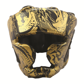 Last Punch 3D Printed Black & Gold Heavy Duty Cheek Protection Training Boxing Headgear