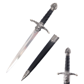 Defender 14.5" Medieval Roman Dagger Snake Pattern Handle With Scabbard