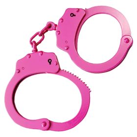 Defender Double Lock Carbon Steel Handcuffs Hot Pink Police Quality