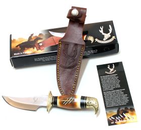 8" Eagle Head Skinner Knife Bone Handle Hunting Knife