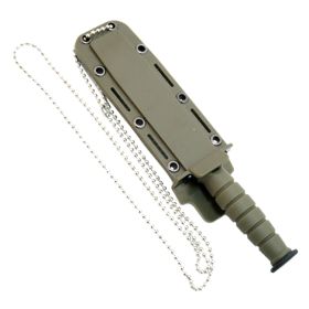 Green 6" Mini Survival Knife with Chain Holder & Sheath 