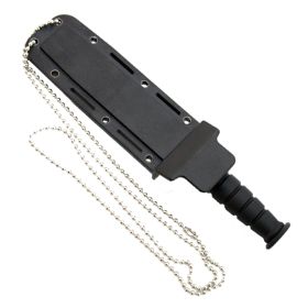 Black 6" Mini Survival Knife with Chain Holder & Sheath 