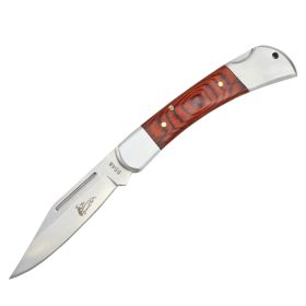 7.5" Heavy Duty Metal With Wood Handle Folding Knife