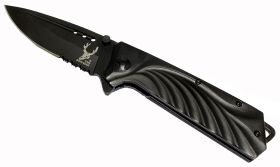 8.5" The Bone Edge Collection Black Spring Assisted Folding Knife with Belt Clip 