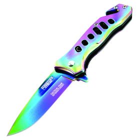 6.5" Defender Xtreme Multi Color Folding Spring Assisted Knife 