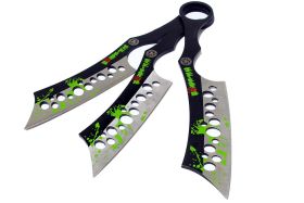 Set of 3 Zombie-War Throwing Knives with Sheath