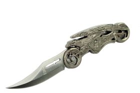 7.5" BoneEdge Folding Knife w/ Eagle Motorcycle Handle