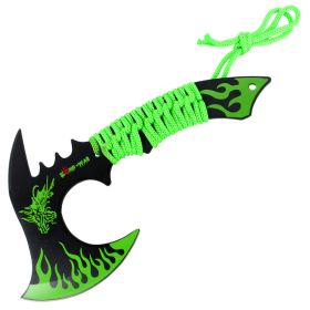 Zomb-War 11" Green Dragon Axe Outdoor Hunting Camping Survival Steel Axe