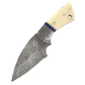 TheBoneEdge 7" Damascus Fixed Blade Full Tang  Bone Handle Handmade Steel Knife