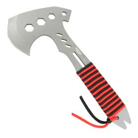 Defender-Xtreme 10.5" Hunting Survival Tactical Axe - Gray & Red & Black Handle