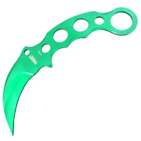 Defender-Xtreme 7.5" Tactical Combat Karambit Knife Full Tang With Sheath - Green