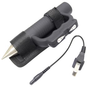 Defender 10 Mil Hand Held Stun Gun Glass Breaker & Pen Black