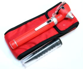 Red Fiber Optic Otoscope Mini Pocket Medical Ent Diagnostic Set