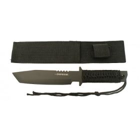 11" Black Tanto Knife with Sheath