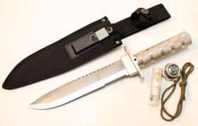 14" Stainless Steel Survival Knife Heavy Duty Fire Starter