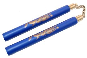 12" Blue Foam Padded NunChucks Chained Metal Swivel