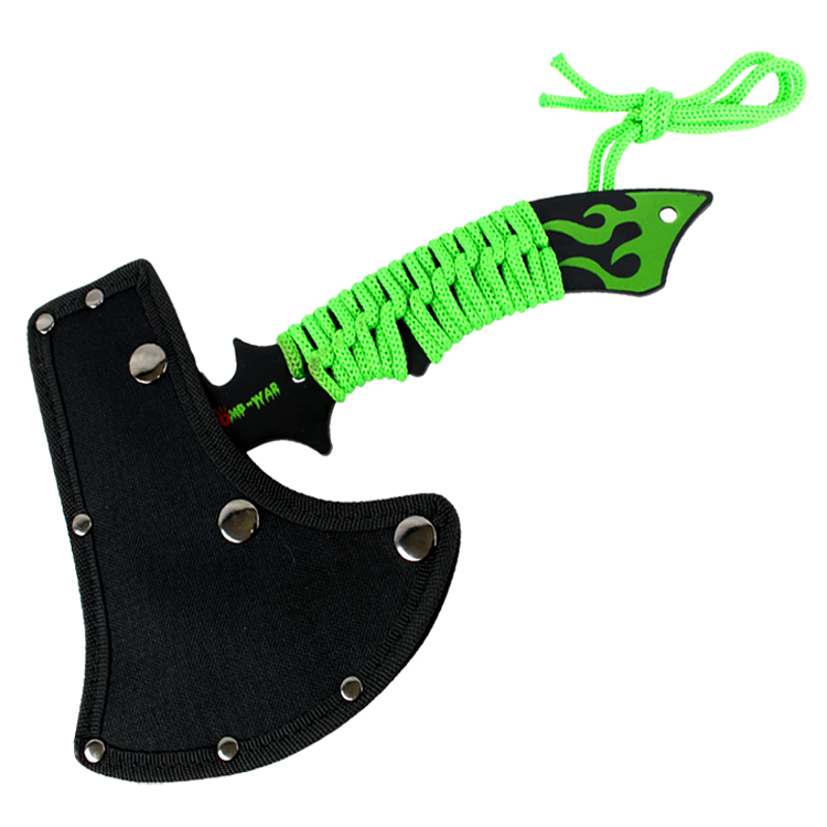 Zomb-War 11" Green Dragon Axe Outdoor Hunting Camping Survival Steel Axe