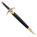 Defender 14.5" Crusader Dagger Gold Knight Cross Stainless Steel Collectible