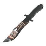 Defender 13" Hunting Knife Rubber Handle Skull Finge Blade Outdoor Camping Sharp