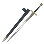 41" Medieval Style Fantasy Pommel Sword Black & Gold Handle With Black Scabbard 