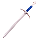 21" Medieval Style Sword with Blue Leather Wrap Handle and Leather Sheath