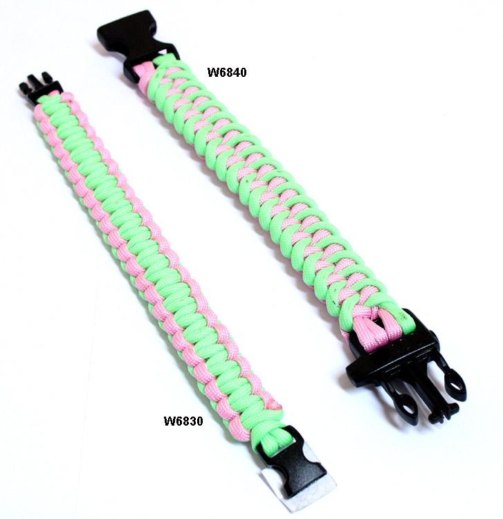 10.5 & 9 Survival Paracord Bracelets & Buckles Colors Available With  Whistle