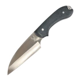 TheBoneEdge Stainless Steel Butcher & Hunting knife All Black Handle w/ sheath