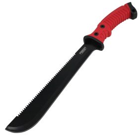 Defender-Xtreme All Red & Black  15.5" Stainless Steel Machete Serrated Blade