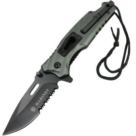 Defender Tactical Olive Green Spring Assisted Folding Knife 3CR13 Stainless Steel