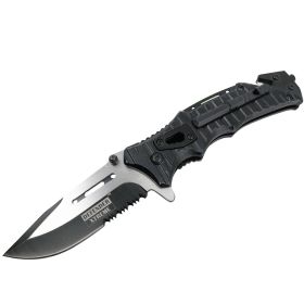 Defender-Xtreme 8" Spring Assisted Folding Knife 3CR13 Stainless Steel Black