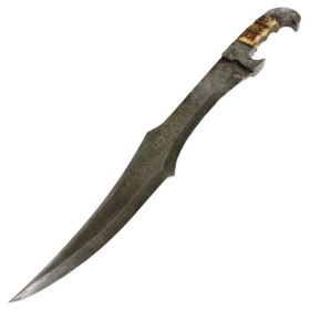 TheBoneEdge 22.5" Damascus Steel Hand Forged Sword Horn Handle Full Tang