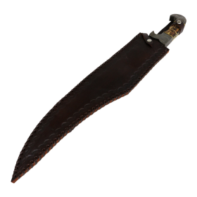 TheBoneEdge 22.5" Damascus Steel Hand Forged Sword Horn Handle Full Tang