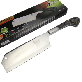 TheBoneEdge 12" Chef Kitchen Cleaver Knife Black Packawood Handle Stainless Steel