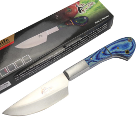 TheBoneEdge 9" Chef's Kitchen Knife Blue Packawood Handle Stainless Steel Blade