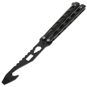 Defender 8.75" Black Butterfly Knife Folding Practice Trainer Training Tools