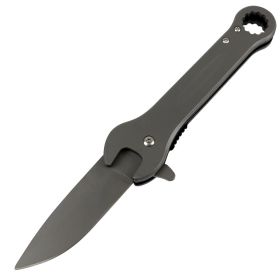 Defender-Xtreme 7.5" Multi Tool Wrench Tactical Spring Assisted Folding Knife Grey