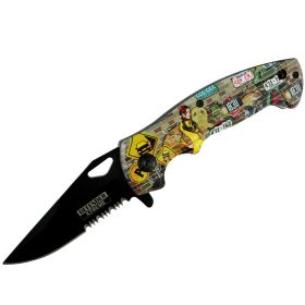 Defender-Xtreme 7.5" Streets Lady Rider Tactical Spring Assisted Folding Knife