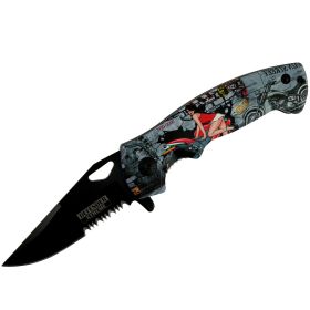 Defender-Xtreme 7.5" Motorcycle Lady pring Assisted Folding Knife Tactical Sharp