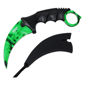 Defender-Xtreme Karambit Green Blade Hunting Knife 3CR13 Stainless Steel New