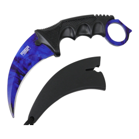 Defender-Xtreme Karambit Blue Color Blade Hunting Knife 3CR13 Stainless Steel New