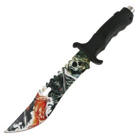Defender 13" Tactical Hunting Knife Rubber Handle Reaper Art Blade Outdoor Camping