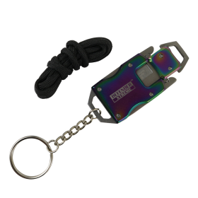 Defender-Xtreme Chain Keyring Mini Pocket EDC Knife Stainless Steel Rainbow New